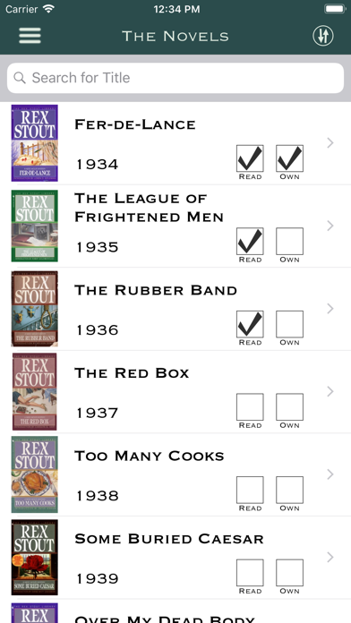 Rex Stout Reading List screenshot 2