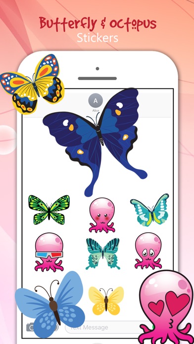 Butterfly & Octopus Stickers screenshot 3