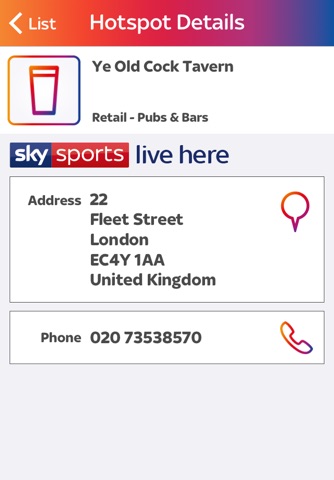 Sky WiFi Finder – with Sky Sports hotspot venues screenshot 3