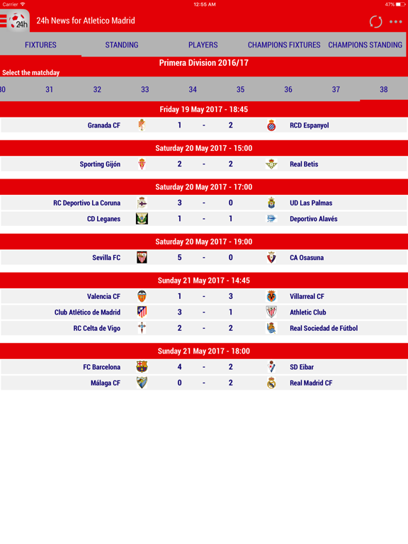 Screenshot #6 pour 24h News for Atlético Madrid