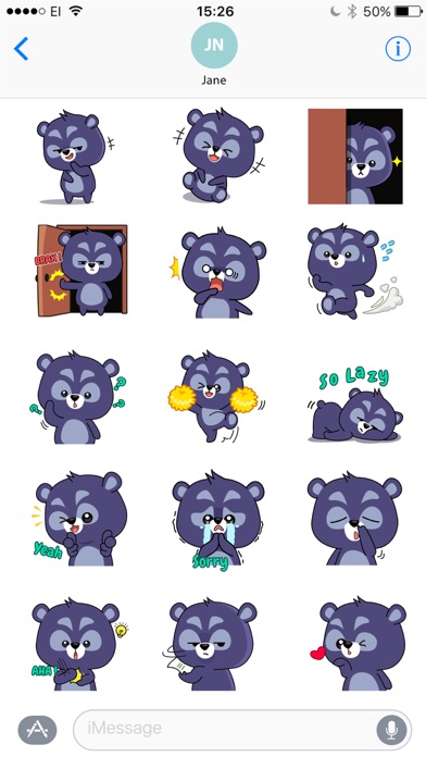 Black Bear Bao Bao Stickers screenshot 2
