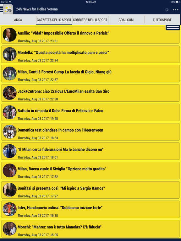 Screenshot #4 pour 24h News for Hellas Verona