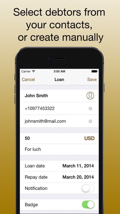 Screenshot #2 pour Debts - your loans and borrow