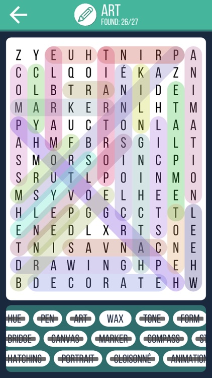 Word Search Puzzle Colorful - Find Hidden Words