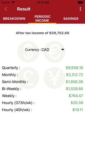 Canadian Net Income Calculator(圖3)-速報App