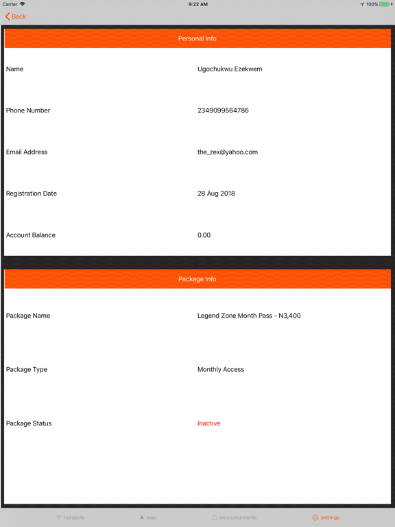 Legend WiFi iPad screenshot