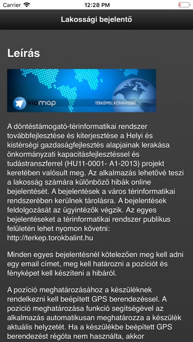 Diósdi bejelentő screenshot 2