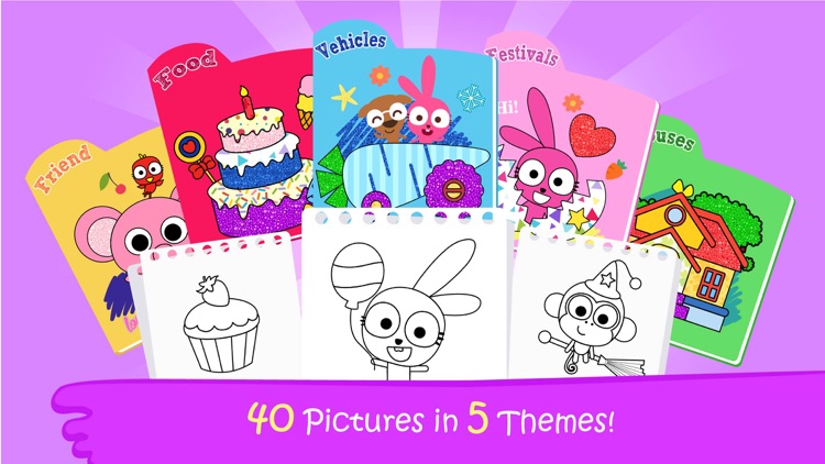 Purple Pink Coloring Book-Kids screenshot-0