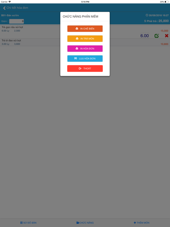 DanTriSoft Order iPad screenshot 5 - Food & Drink app