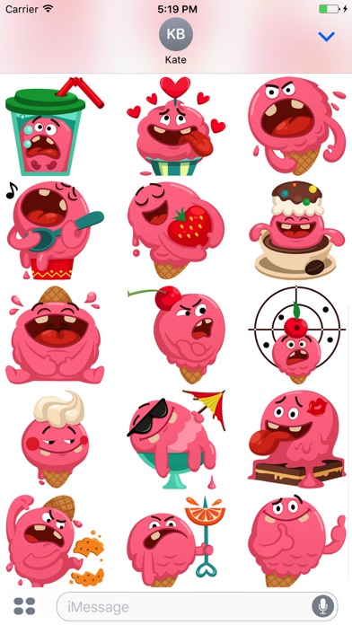 Ice-Cream Emoji Sticker screenshot 3