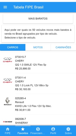 Tabela FIPE Brasil on the App Store