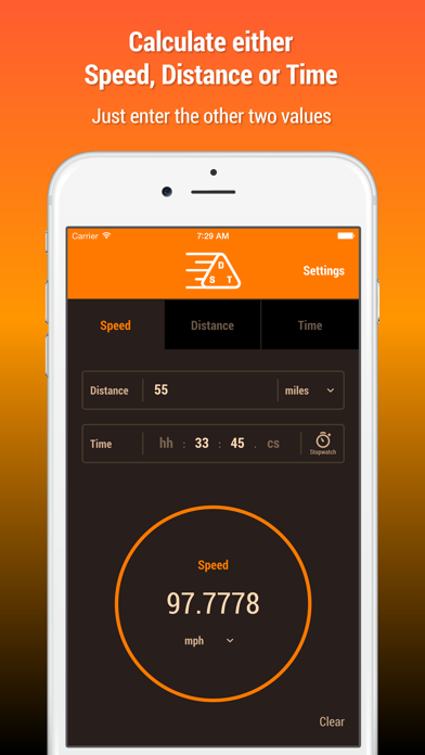 Speed Distance Time Calculator Screenshot