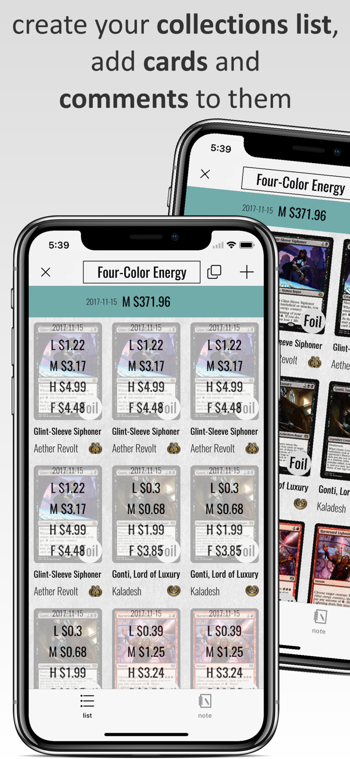 MTG Manager - cards info base