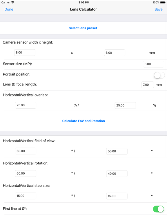 Screenshot #4 pour Panorama Calculator