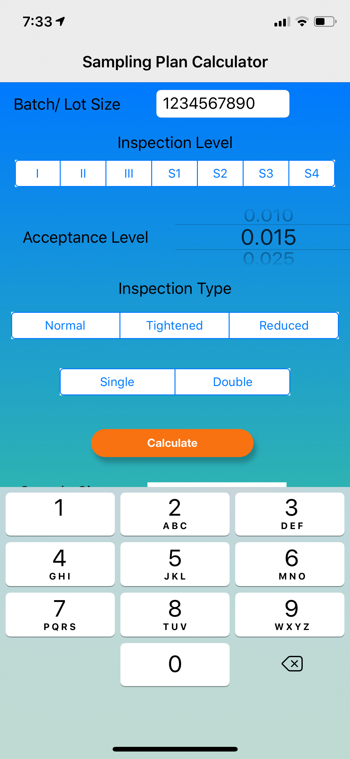 Sampling Calculator screenshot 2