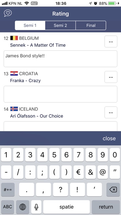 Eurovision Rating 2018 screenshot 2