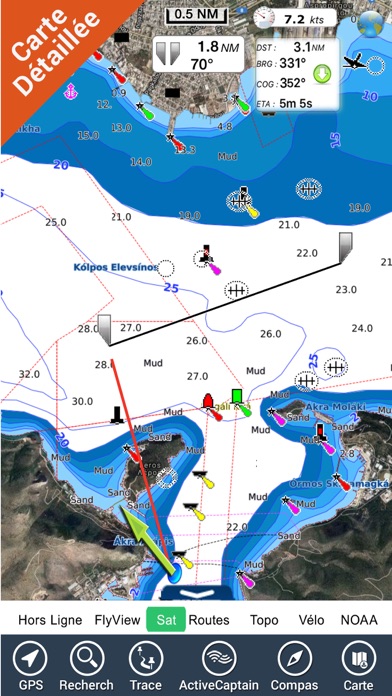 Screenshot #1 pour Grèce Cartes Nautiques GPS HD