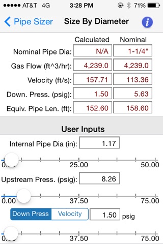 HVAC Pipe Sizer - Gas High screenshot 3