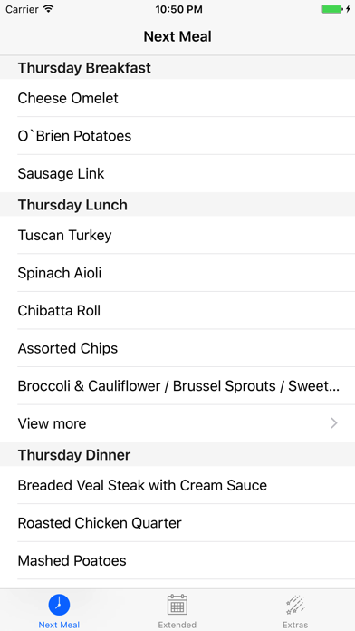 Screenshot #1 pour Next Meal App
