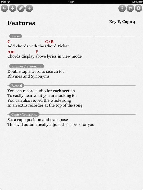 Screenshot #2 for Song-Writer HD L: Write Lyrics