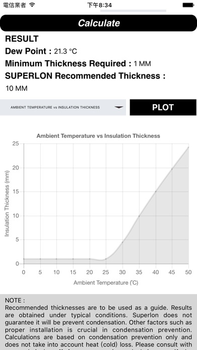 Superlon Thickness Calculation screenshot 2