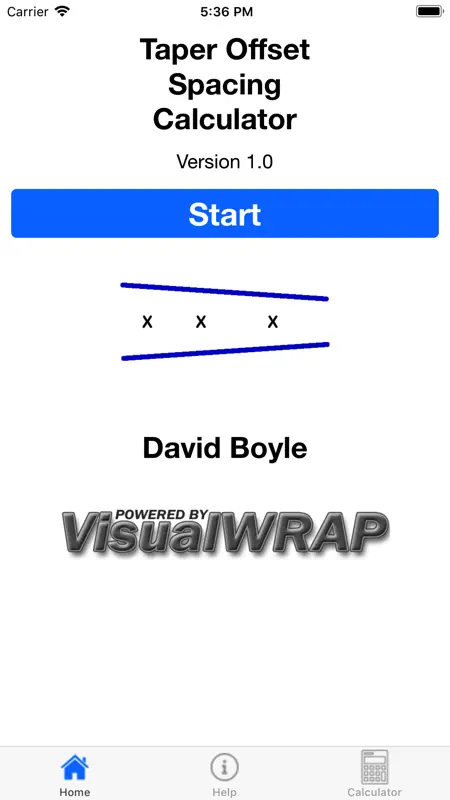 Taper Offset Spacing Calculato screenshot 1 of 3