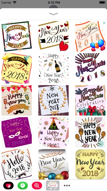 Happy New Year Card Stickers