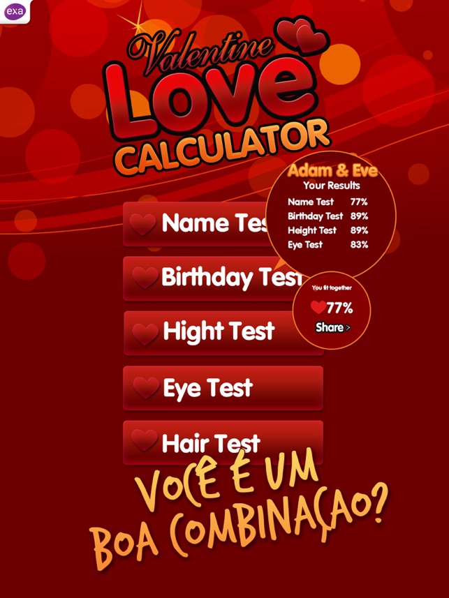 Calculadora do Amor Teste na App Store