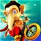 Help Cute Ganapati when he drives by making a path and gets all laddus collect with doing cycle ride