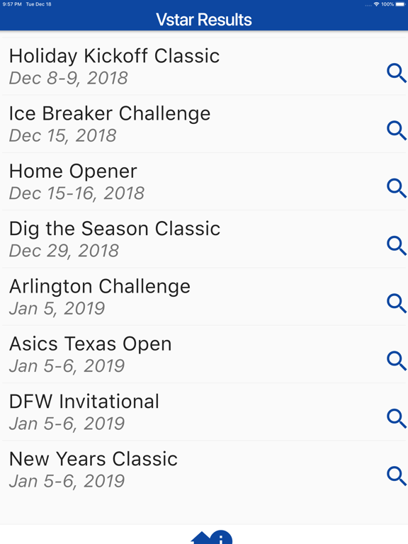 Vstar Results iPad screenshot 1 - Sports app