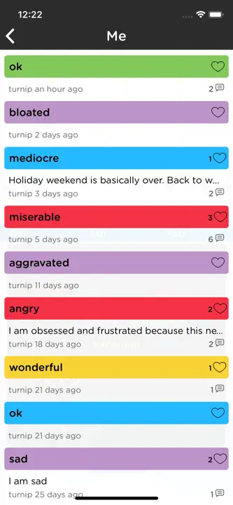 Moodtrack Social Diary: Screenshot 2 von 4