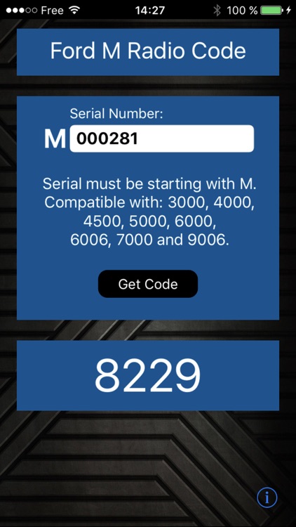 Ford M Radio Code Generator