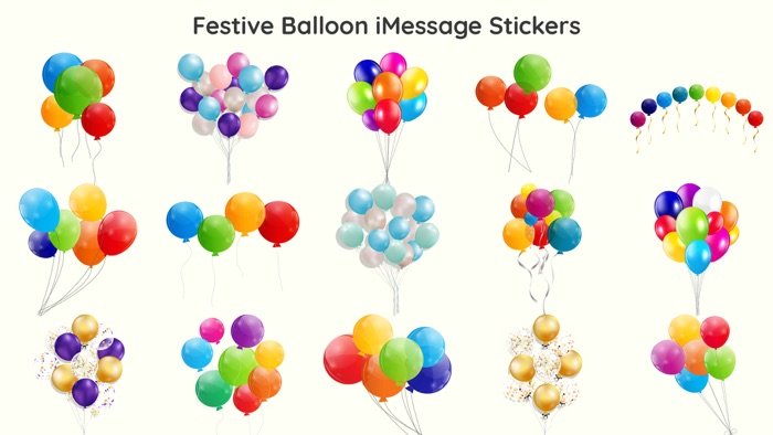 Colorful Balloons Text Sticker