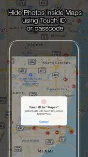 maps+ hide photos inside maps using fingerprint iphone screenshot 1