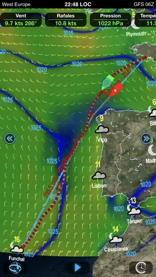 Capture d'écran de Weather4D Routage sur iPhone 6