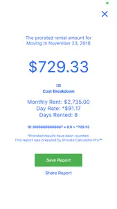 Prorate Calculator Pro screenshot #3 for iPhone
