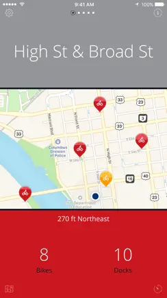 Columbus Bikes — A One-Tap CoGo Bike Share App iPhone image 3