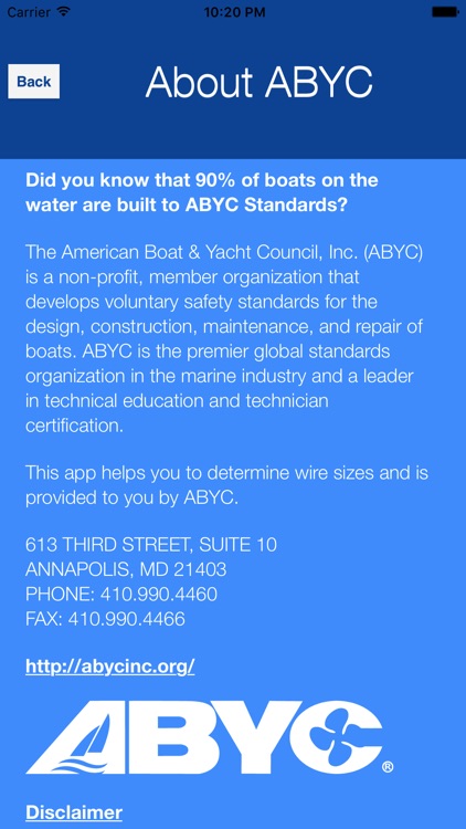 ABYC Wire Sizer