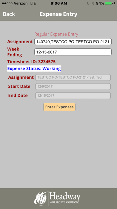 Headway Time Expense Entry screenshot 4