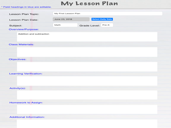 Screenshot #5 pour My LessonPlan