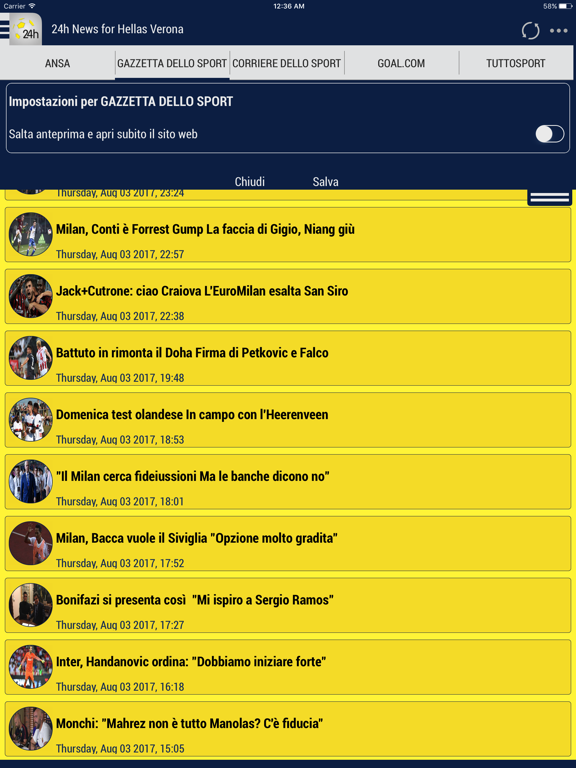 Screenshot #5 pour 24h News for Hellas Verona