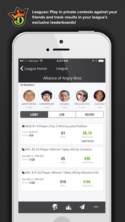 DraftKings: Daily Fantasy Football, Baseball, Golf screenshot-3