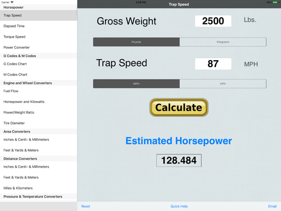 Horsepower Trap Speed Calcのおすすめ画像1