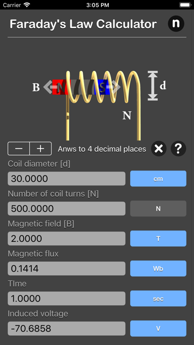 Faraday's Law Calculator screenshot 2