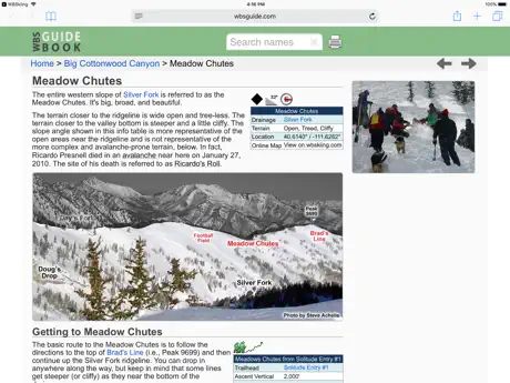 Wasatch Backcountry Skiing Map
