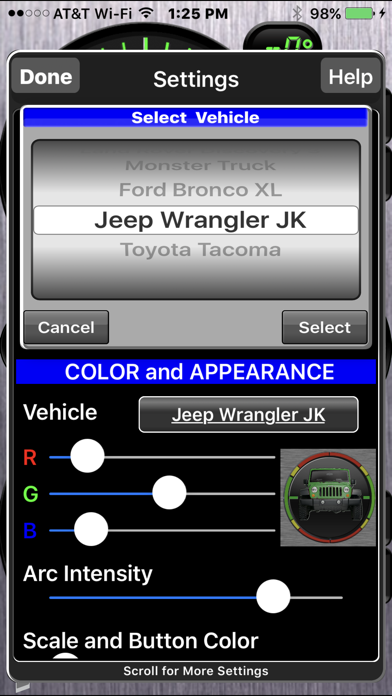 Vehicle Clinometer Screenshot