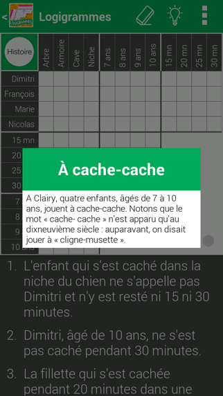 logic puzzles in french iphone screenshot 1
