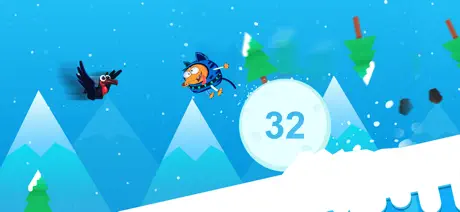 Dog on Snow Ball