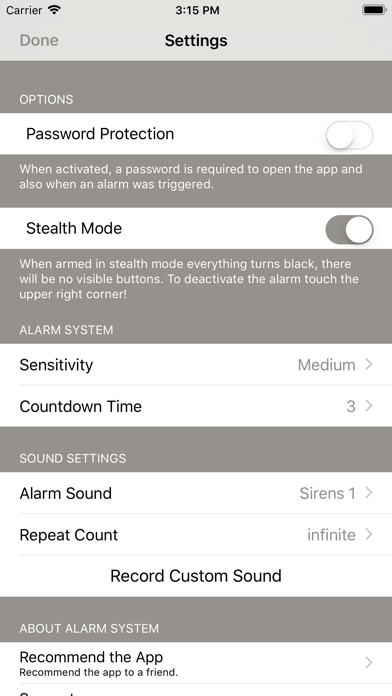 Alarm System Lite screenshot 2