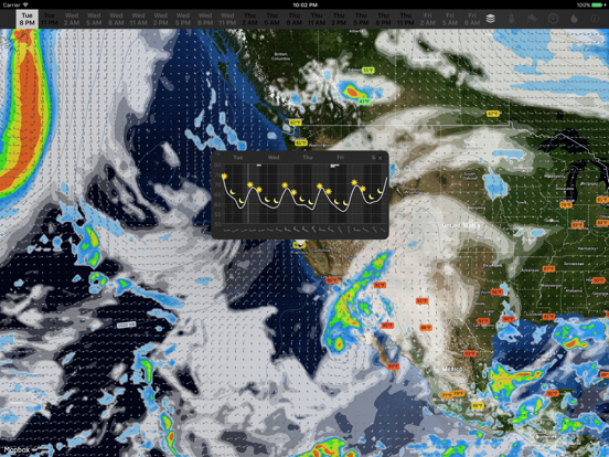 WeatherMap+ iPad app afbeelding 2